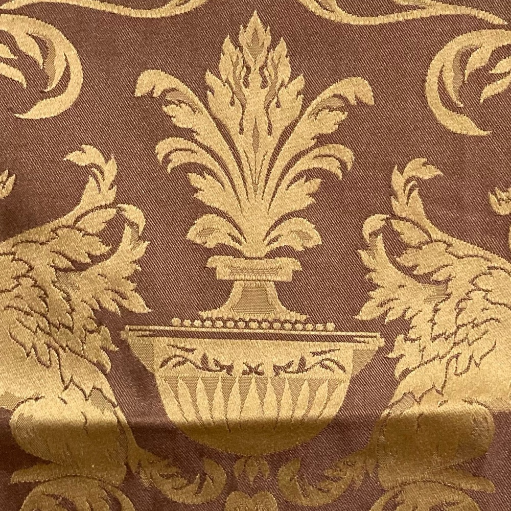 3 Griffin Damask Fabric Samples Brown Classical Remnant Memo Samples 2000s Vtg - Picture 3 of 15